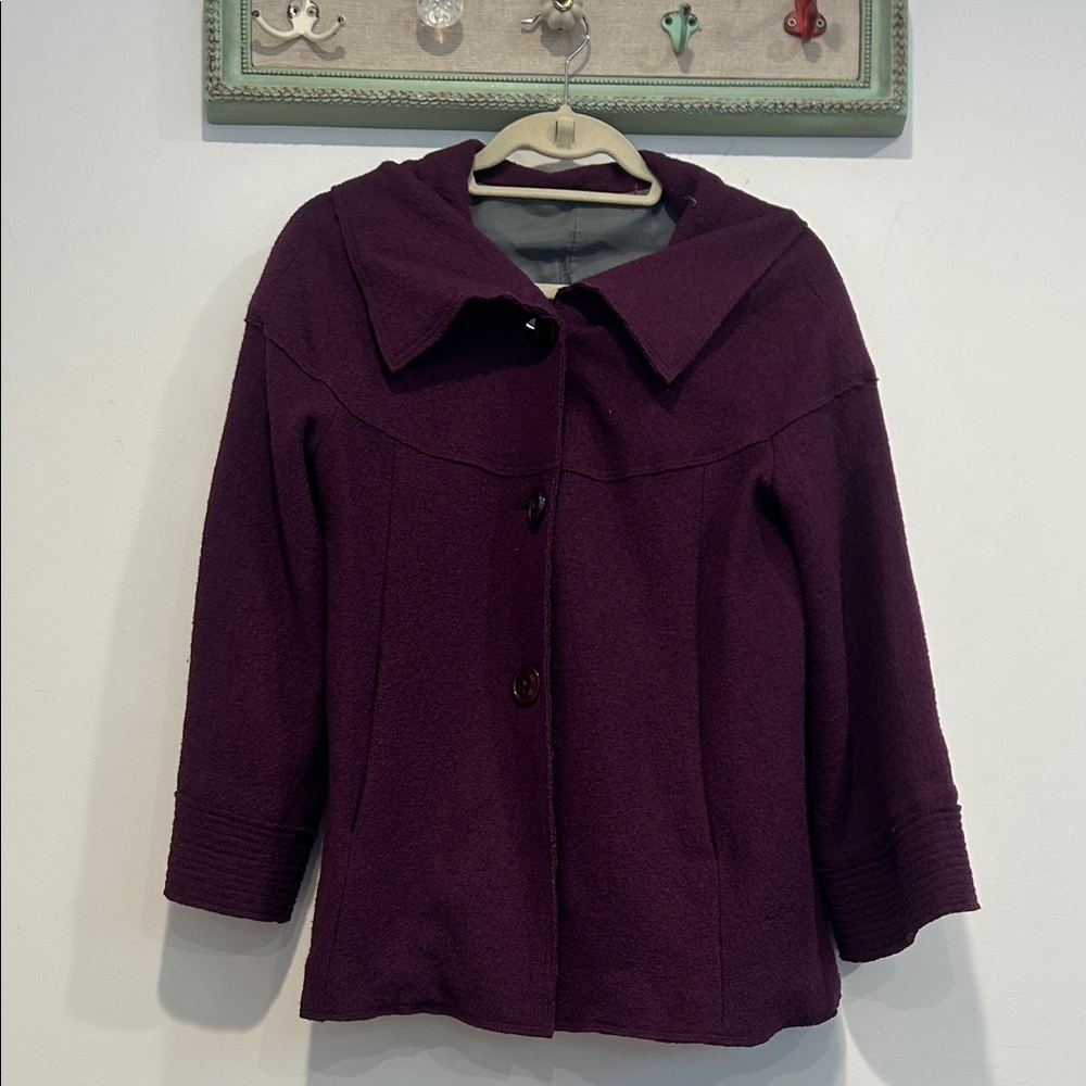 Vintage Wool blend Women's small Purple Jacket blazer cropped